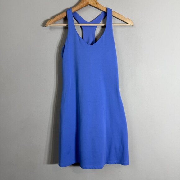 Girlfriend Collective Alpine Lola V-Neck Mini Dress Women's Small Blue Tennis - Picture 4 of 12